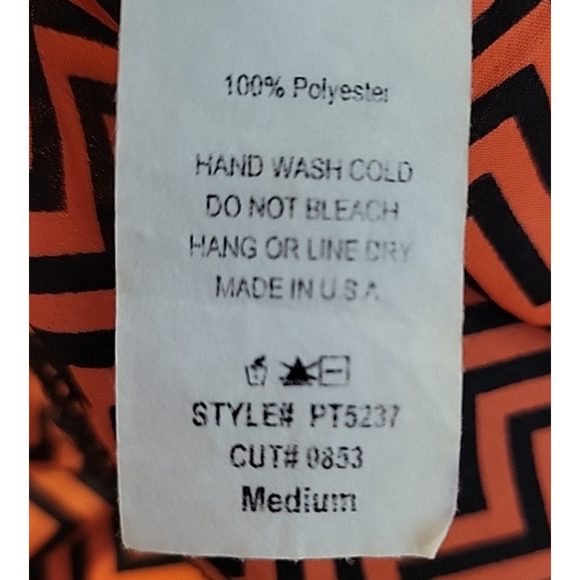 Orange & Black Chevron Striped‎ Top Career Office Professional Colorful Size M - Picture 5 of 7